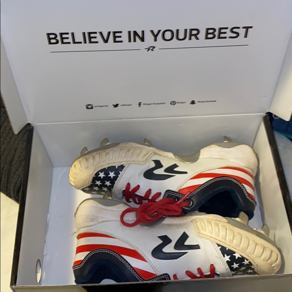 RED,WHITE &BLUE Ringor metal pitching cleats